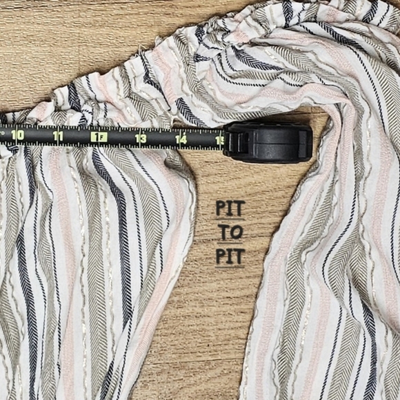 SURF GYPSY | SHIMMER STRIPED OFF SHOULDER RUFFLE MINI DRESS - Picture 15 of 16